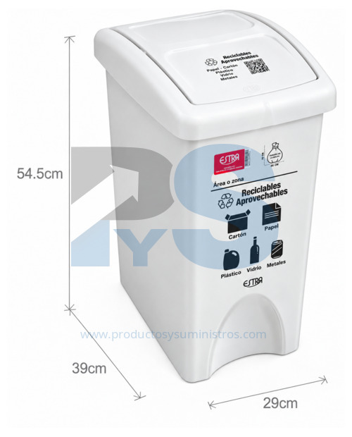 Papelera Vaivén Original Blanca 35 L Estra 4-1042514