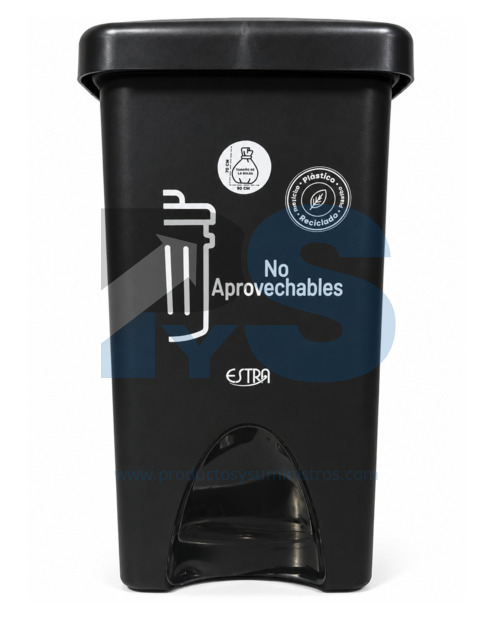 Papelera Vaivén Material Recuperado Negra 35 L Estra 4-1048887