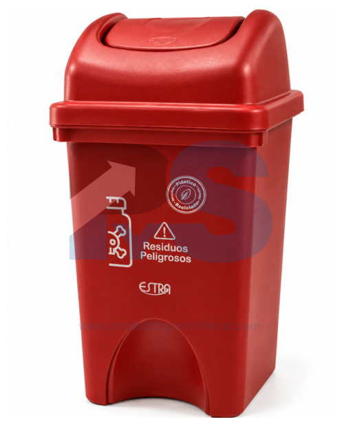 Papelera Vaivén Material Recuperado Roja 10 L Estra 4-1050354