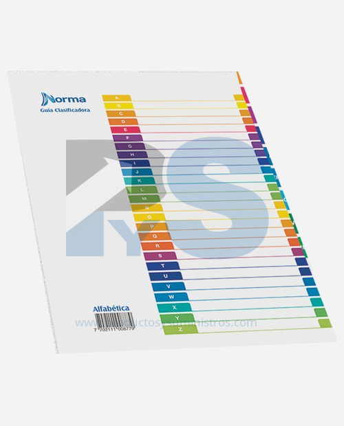 Guía Clasificadora Color  Alfabética Carta Norma